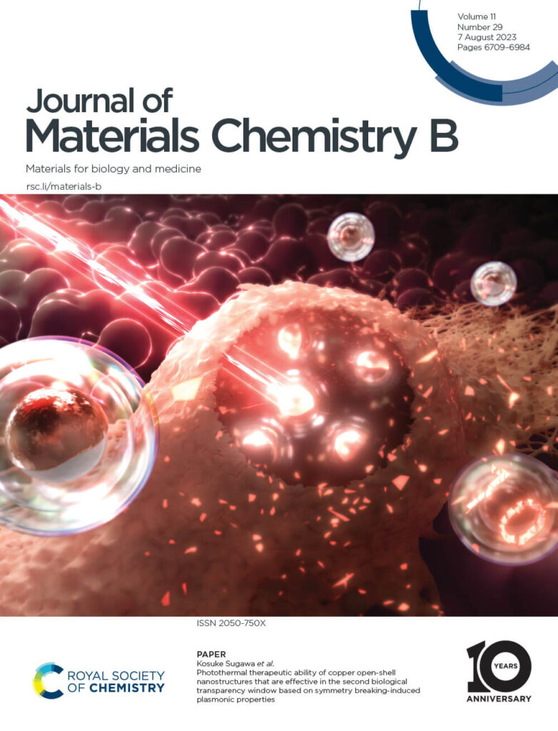 論文雑誌「Journal Of Materials Chemistry B」のカバーピクチャーを制作しました[日本大学] | 株式会社アートアクション