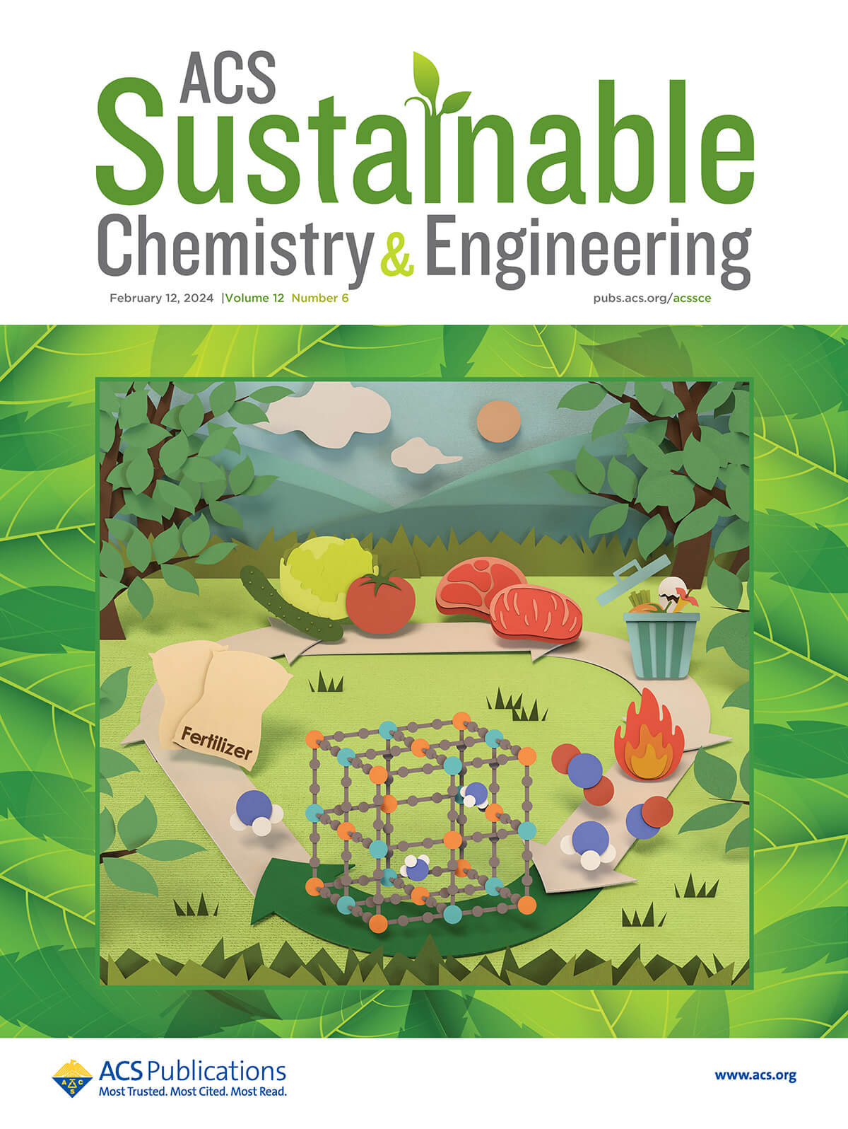 論文雑誌「ACS Sustainable Chemistry & Engineering」のカバー 